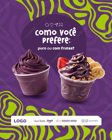 Social media açaí açaiteria