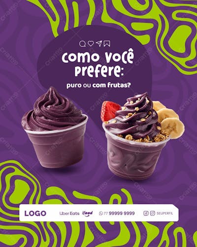 SOCIAL MEDIA -  AÇAÍ - AÇAITERIA 