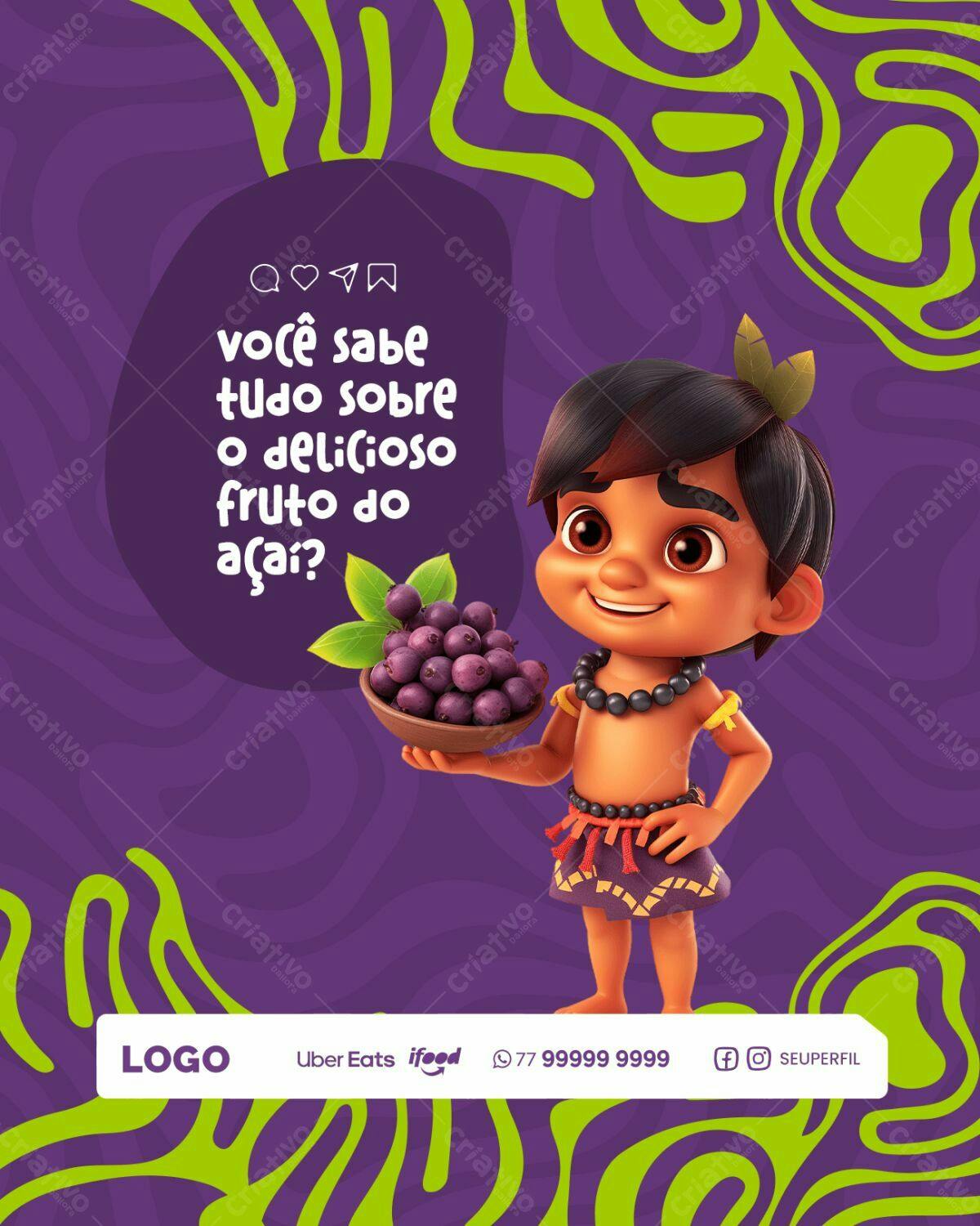 Flyer Açaí PSD Editável