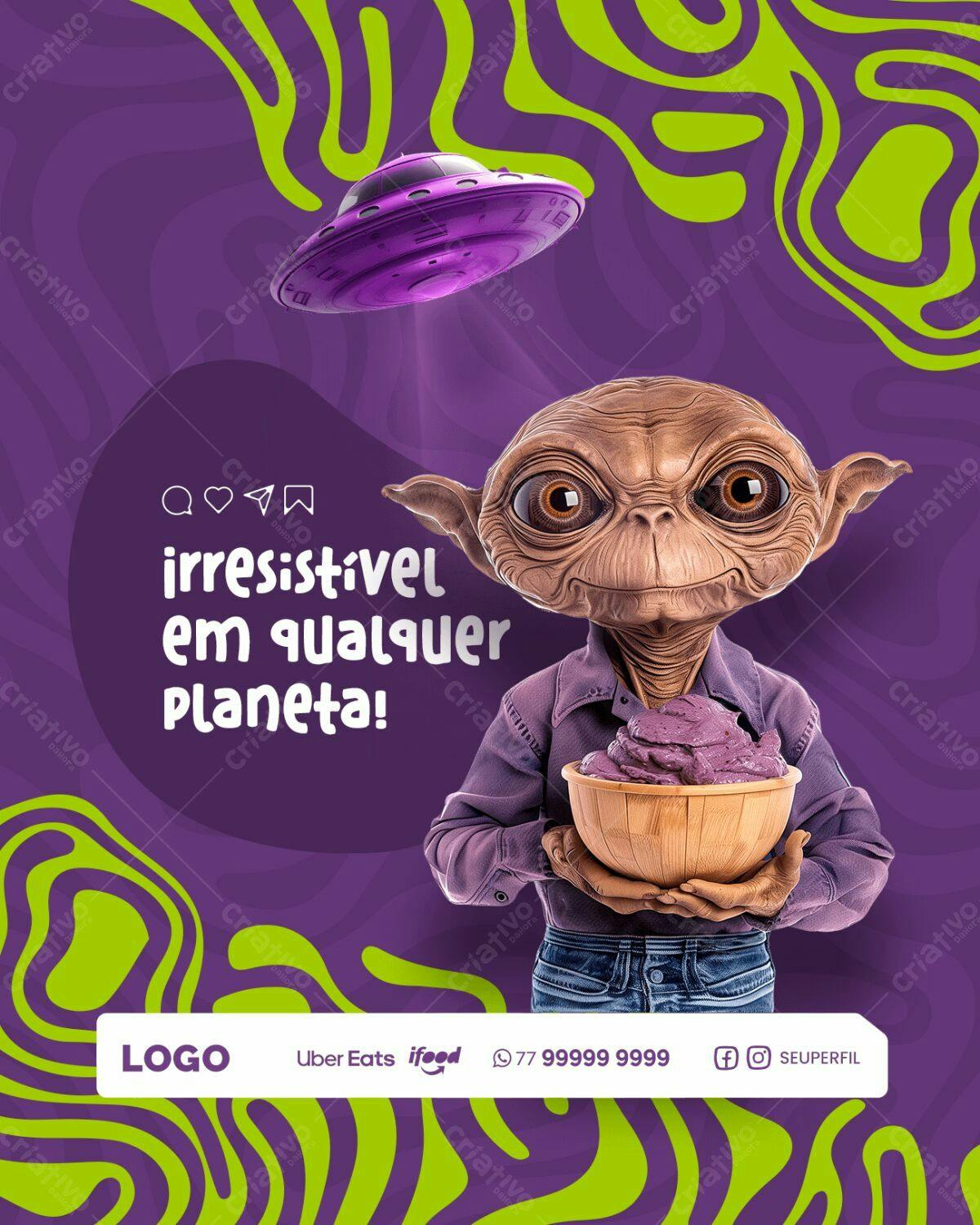 Flyer para Delivery de Açaí PSD Editável