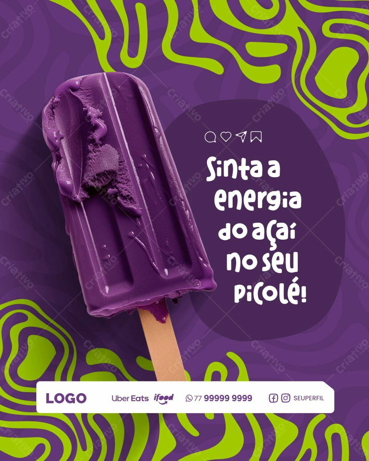 Picolé de Açaí PSD Editável