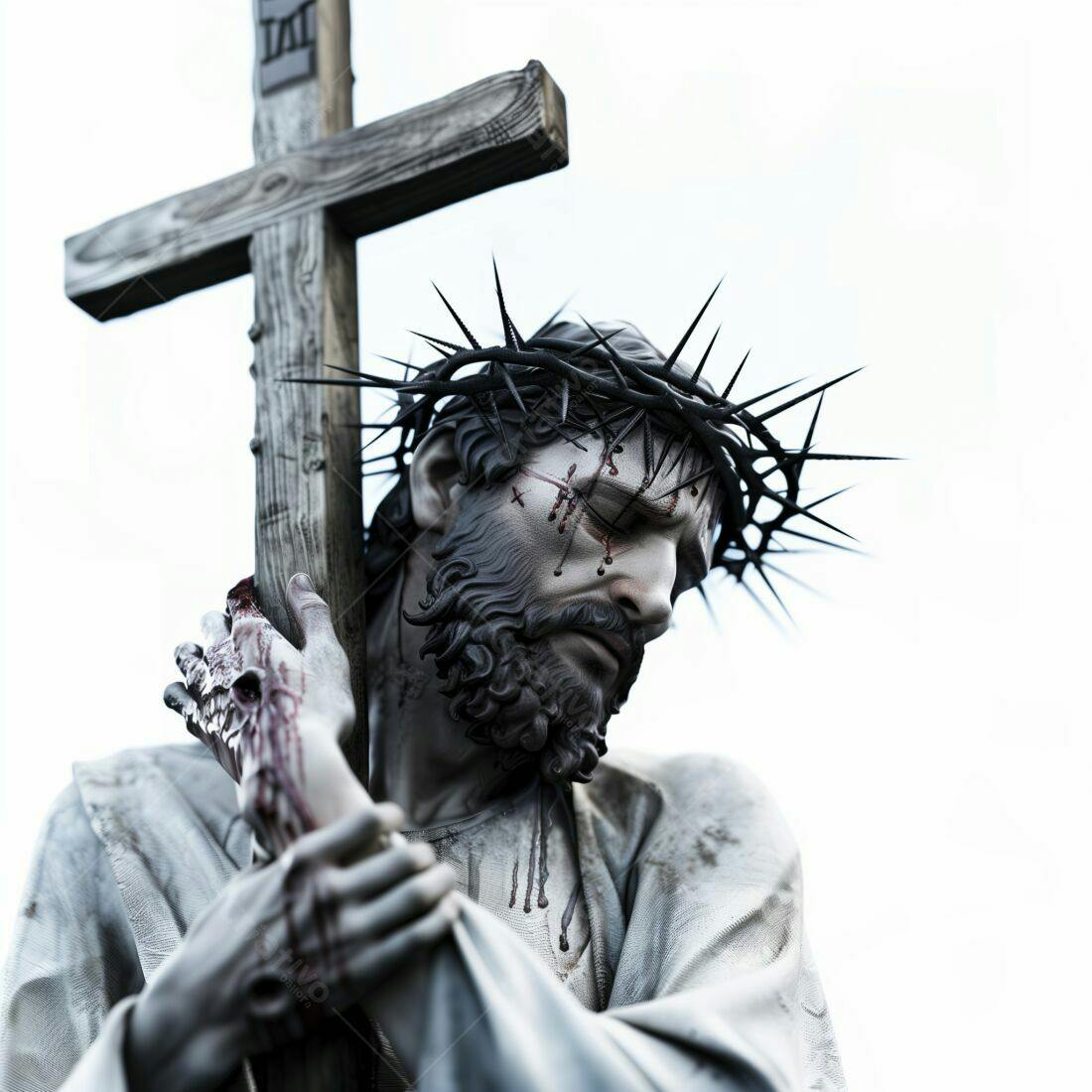 Jesus Cristo carregando a cruz sofrimento