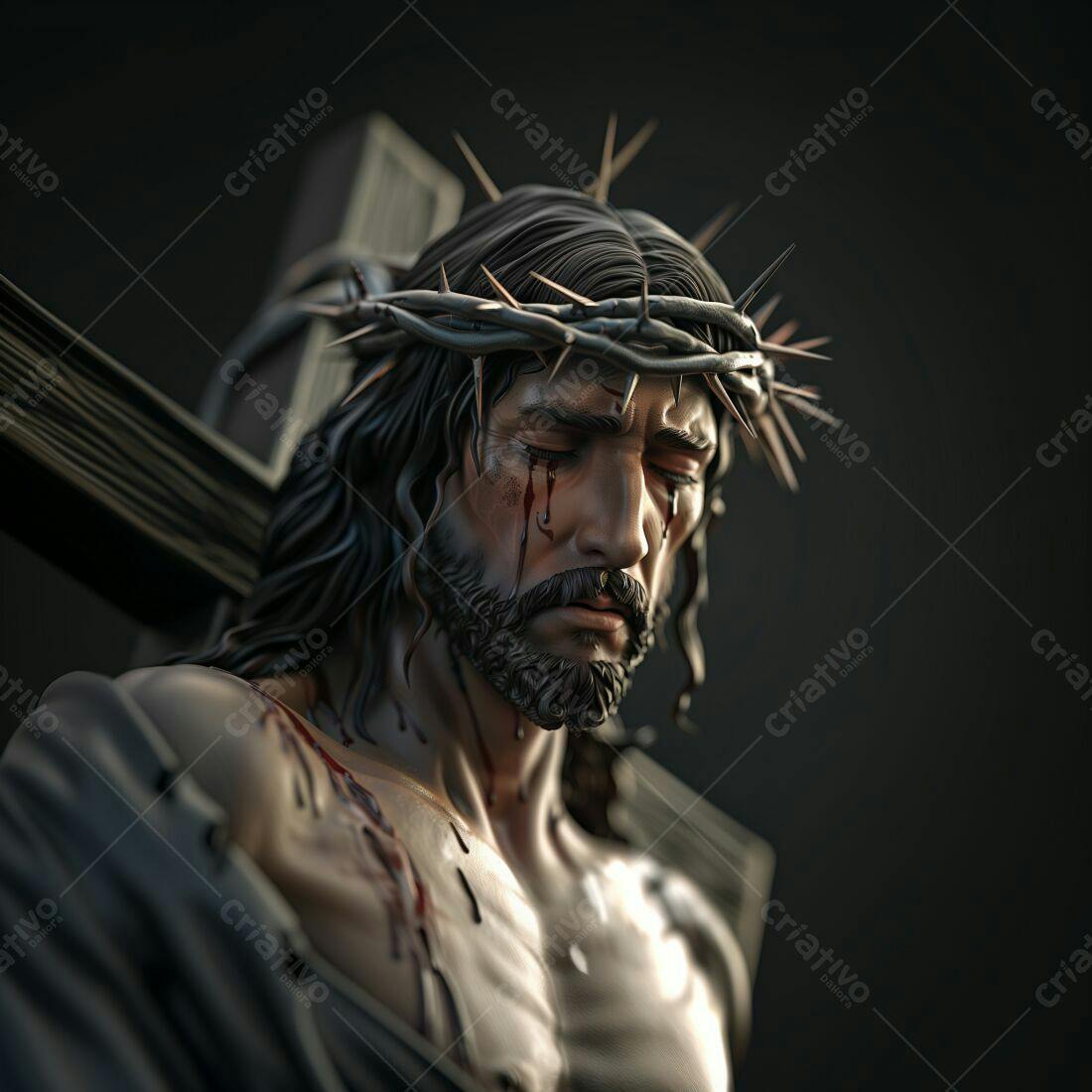 Jesus Cristo sofrendo na cruz