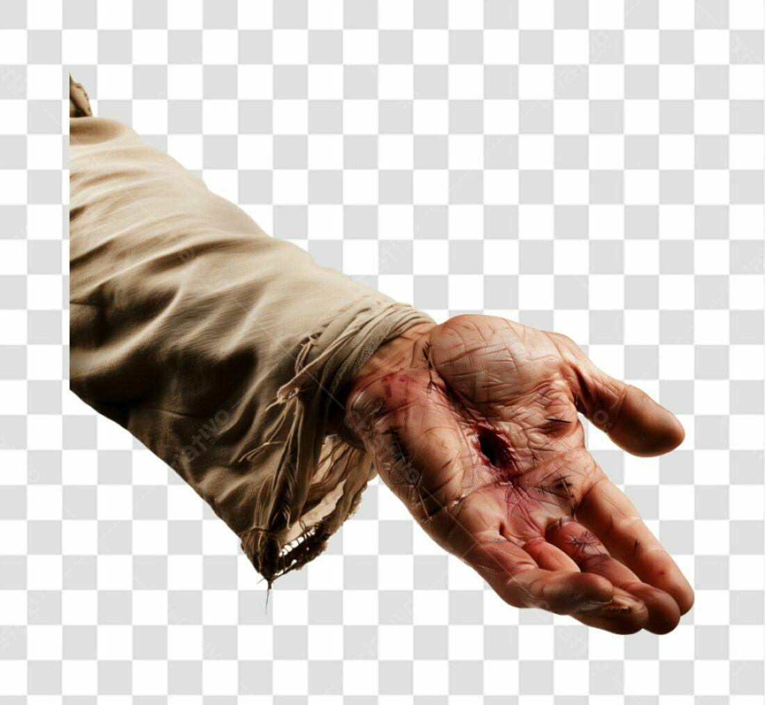 Imagem PNG mão ferida fundo transparente