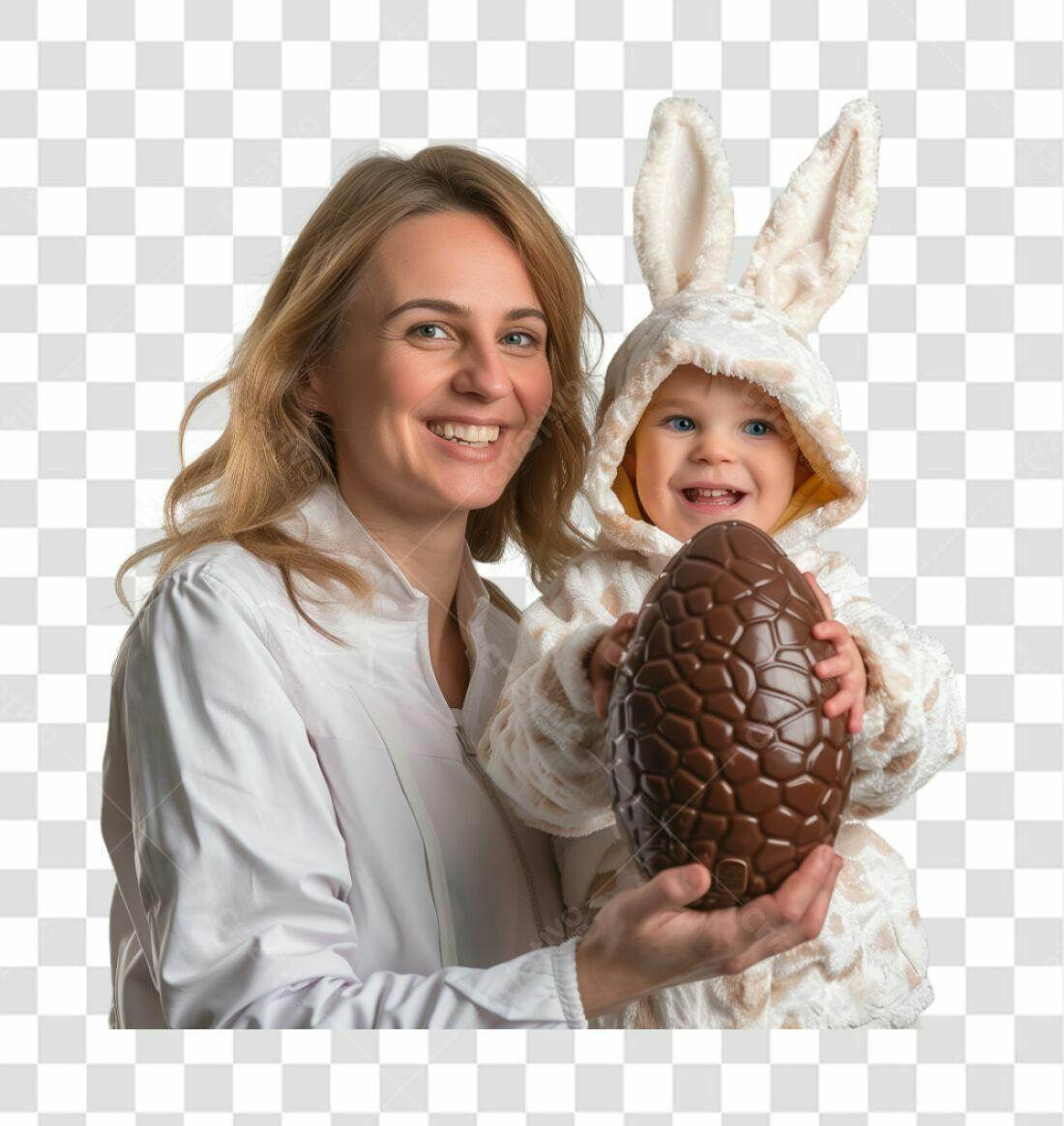 Imagem Páscoa Mãe e Bebê PNG com fundo transparente