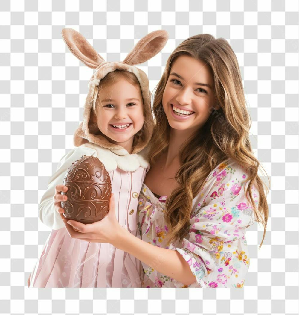 MÃE E FILHA | PÁSCOA | EASTER | IMAGEM SEM FUNDO | PNG