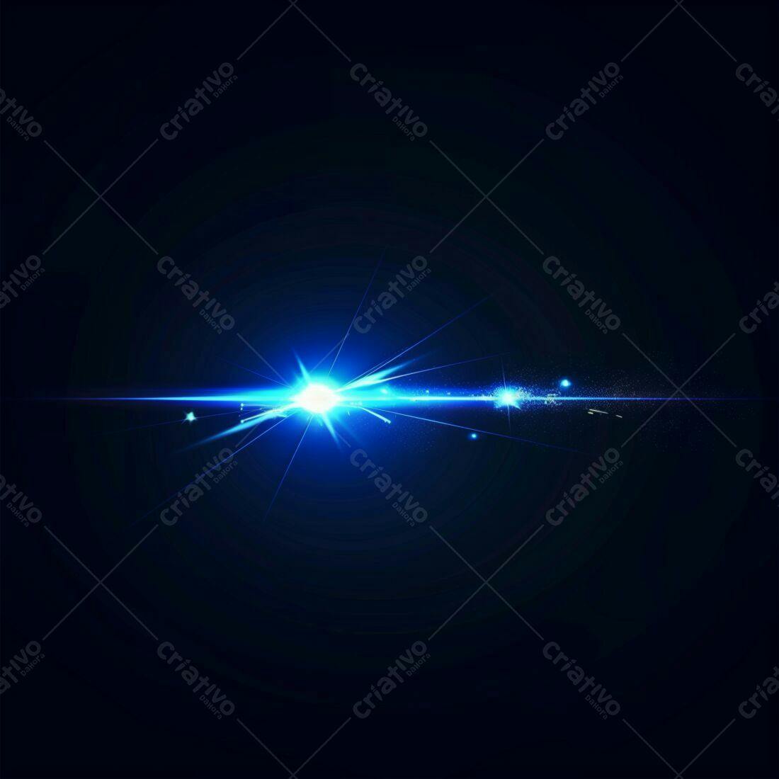 Brilho azul intenso no espaço escuro