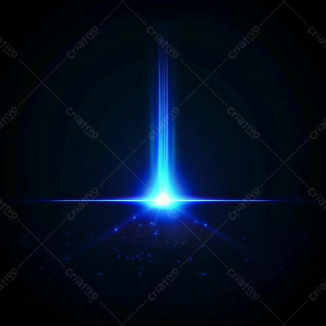 Raio de Luz Azul em Fundo Escuro