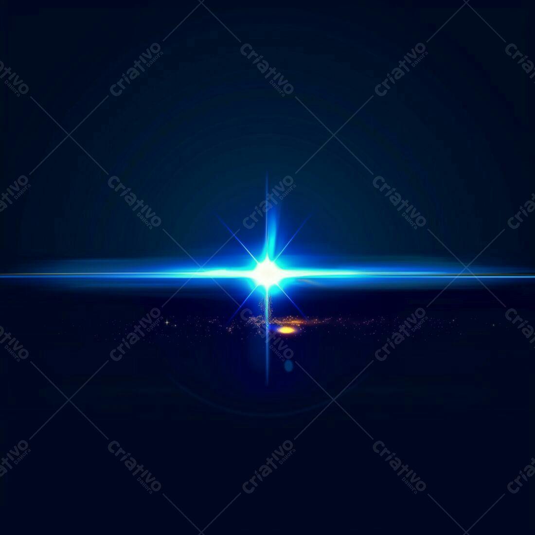 Brilho azul intenso no espaço