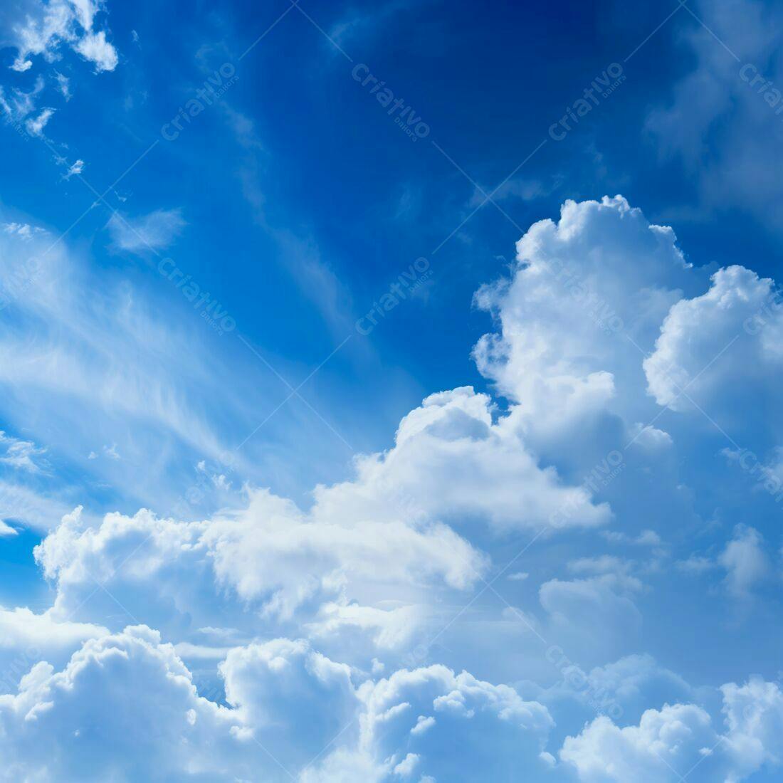 Céu azul com nuvens brancas e algodão