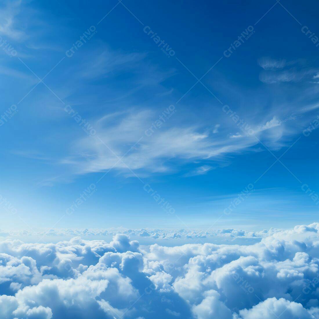 Céu azul com nuvens brancas fofas