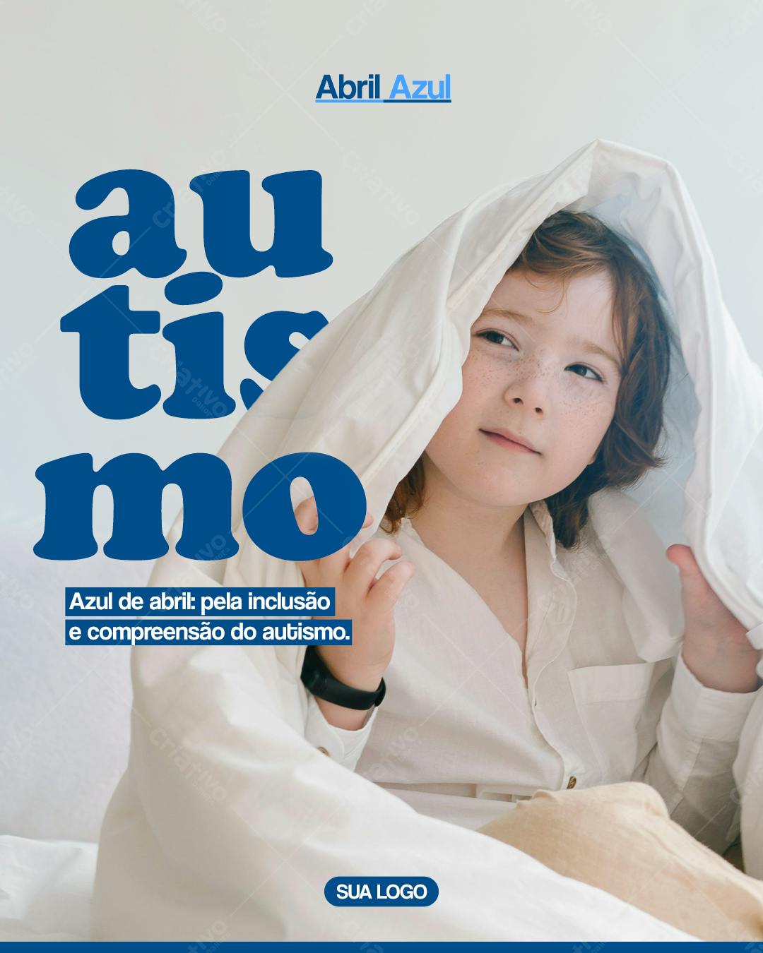 Flyer Abril Azul Conscientização Autismo PSD Editável