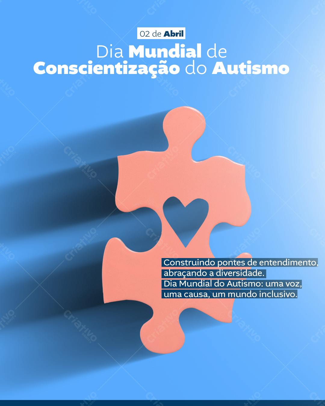 Flyer Dia Mundial Conscientização Autismo PSD Editável