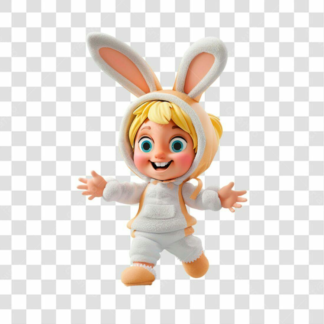 Mascote Coelho Páscoa PNG com fundo transparente