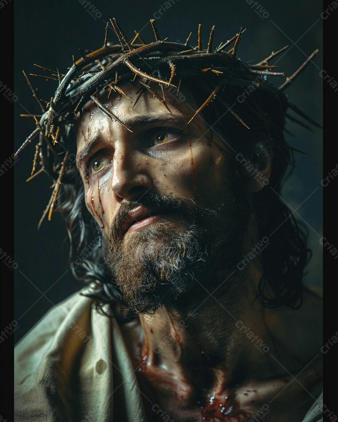 Jesus Cristo com coroa de espinhos
