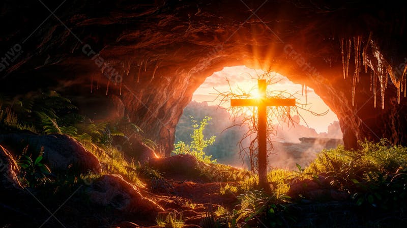 Uma cruz dentro de uma caverna 8
