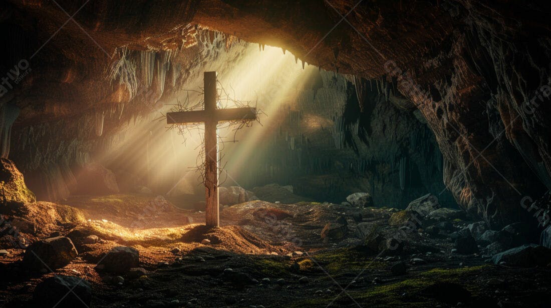 Cruz em Gruta Iluminada