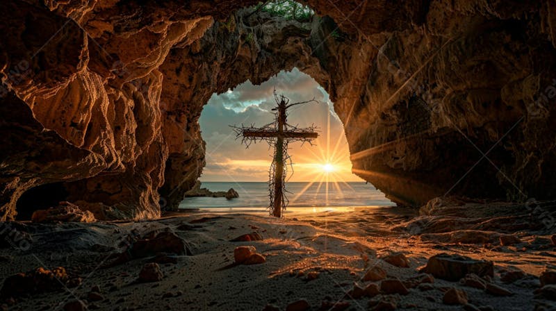 Uma cruz dentro de uma caverna 10