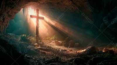 Uma Cruz Dentro De Uma Caverna 13