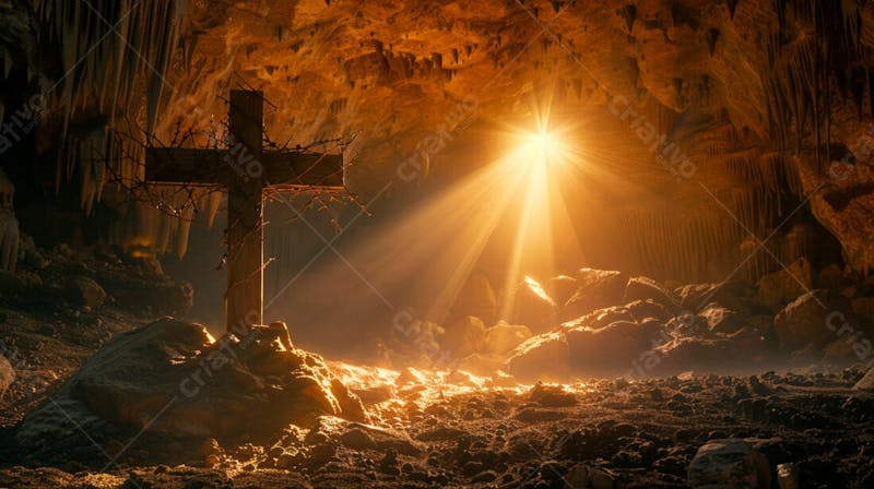 Uma cruz dentro de uma caverna 15