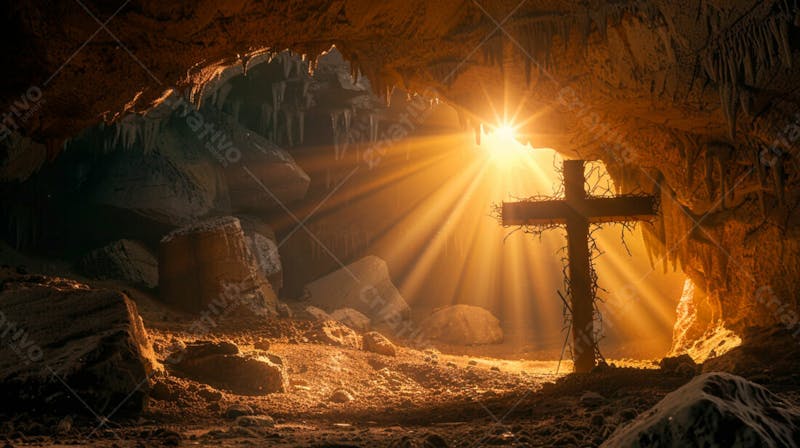 Uma cruz dentro de uma caverna 16