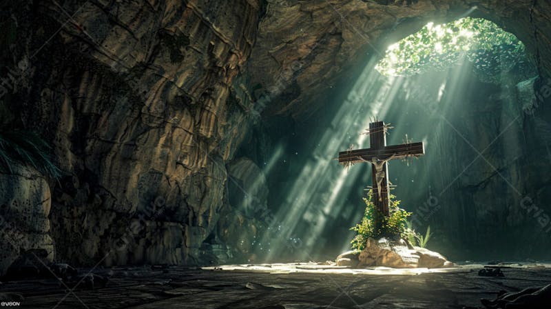 Uma cruz dentro de uma caverna 25