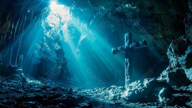 Uma cruz dentro de uma caverna 37