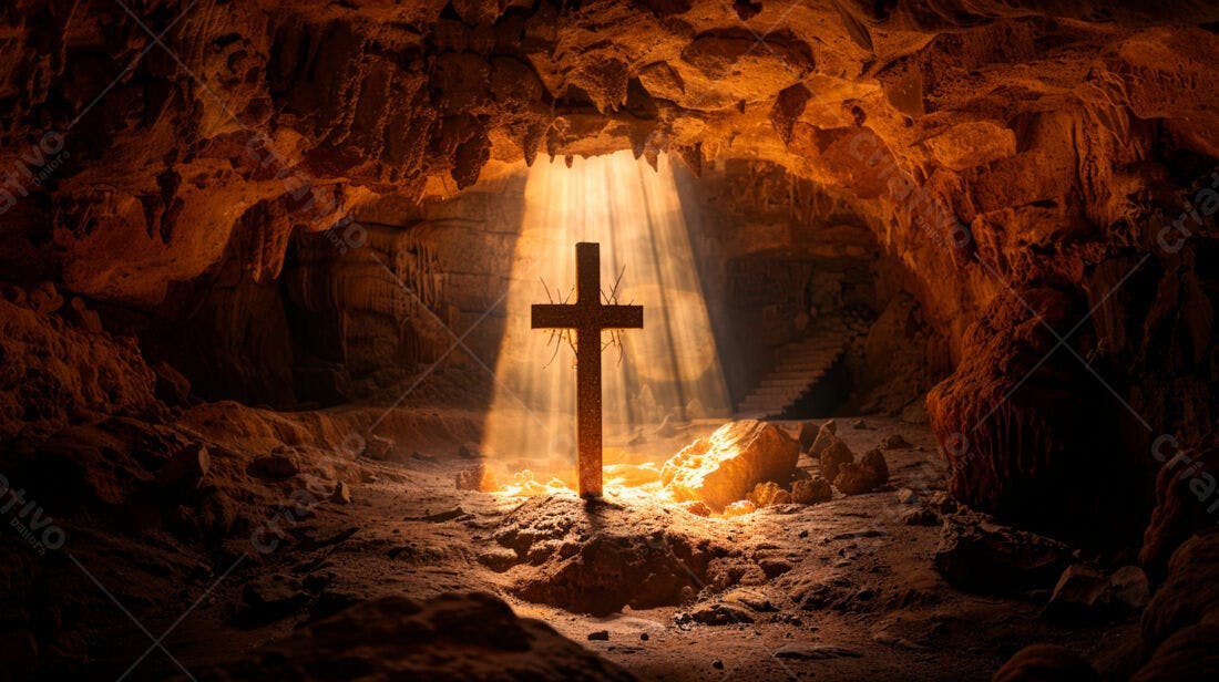 Cruz em Caverna Iluminada
