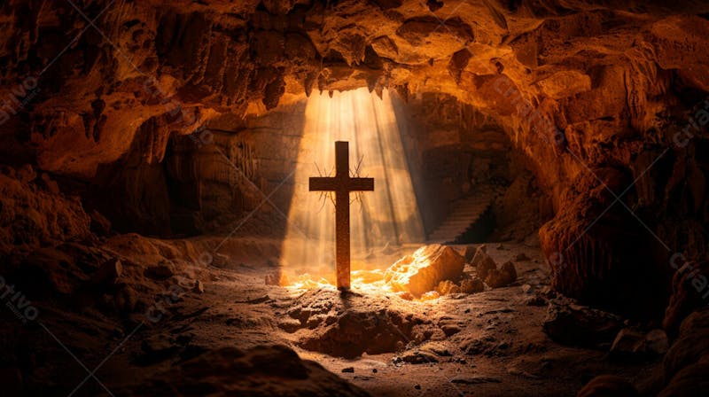 Uma cruz dentro de uma caverna 42