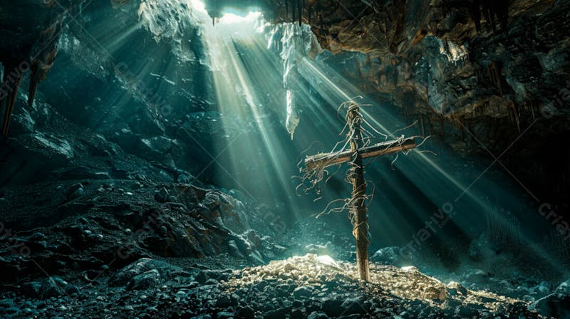 Uma cruz dentro de uma caverna 53