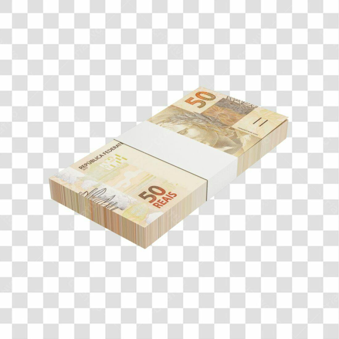 Icone Dinheiro Pilha Reais 50 PNG com fundo transparente