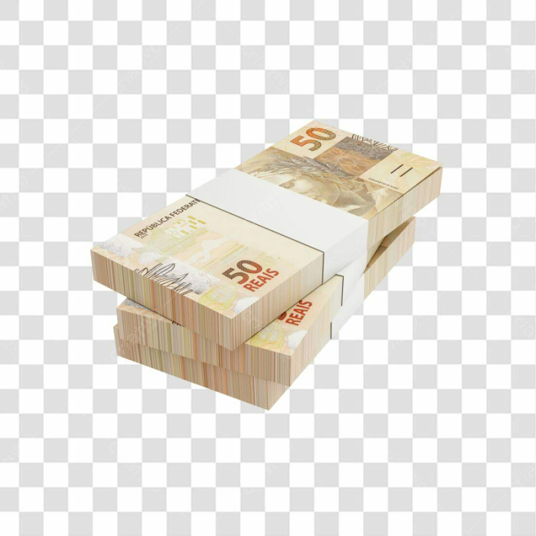 Ilustração Pilha de Reais 50 PNG com fundo transparente