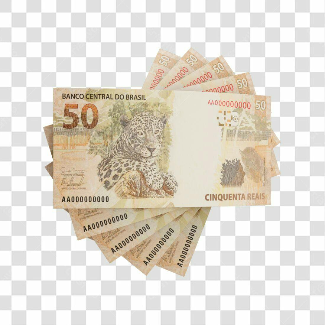 Imagem Notas 50 Reais PNG com fundo transparente