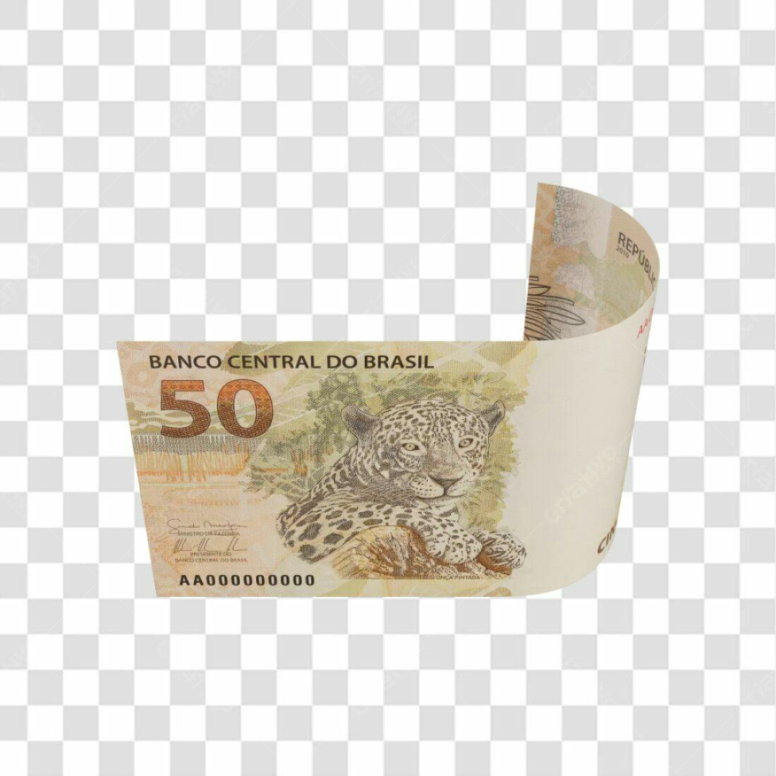 Imagem Nota 50 Reais com Onça Pintada PNG com fundo transparente