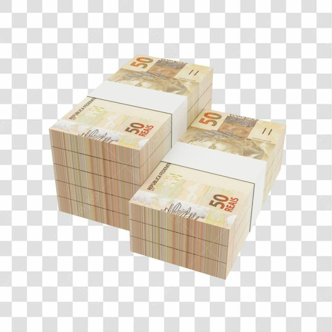 Icone Pilha de Dinheiro 50 Reais PNG com fundo transparente