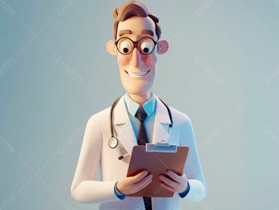  Jovem Médico Cartoon 3D 7