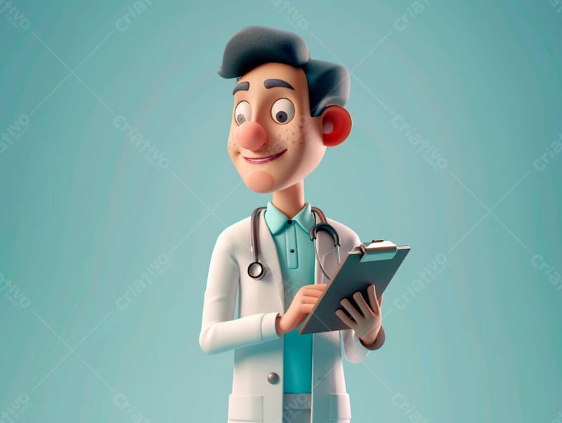 Jovem médico cartoon 3d 10
