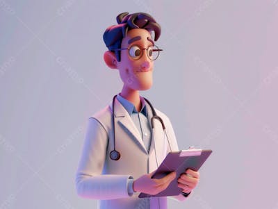 Jovem Médico Cartoon 3D 13