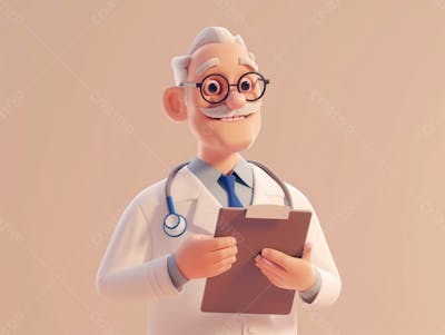  Jovem Médico Cartoon 3D 16