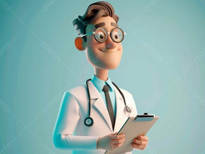  Jovem Médico Cartoon 3D 19
