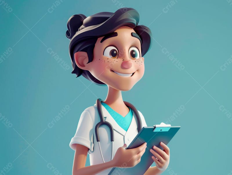 Jovem médico cartoon 3d 21