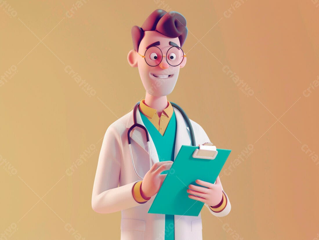 Médico Cartunizado com Prontuário