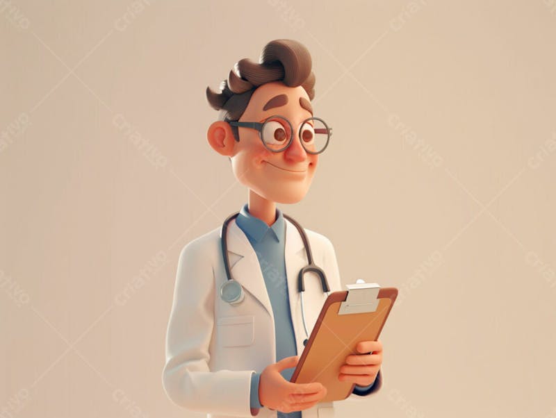 Jovem médico cartoon 3d 29