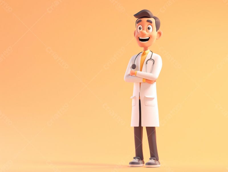 Jovem médico cartoon 3d 32