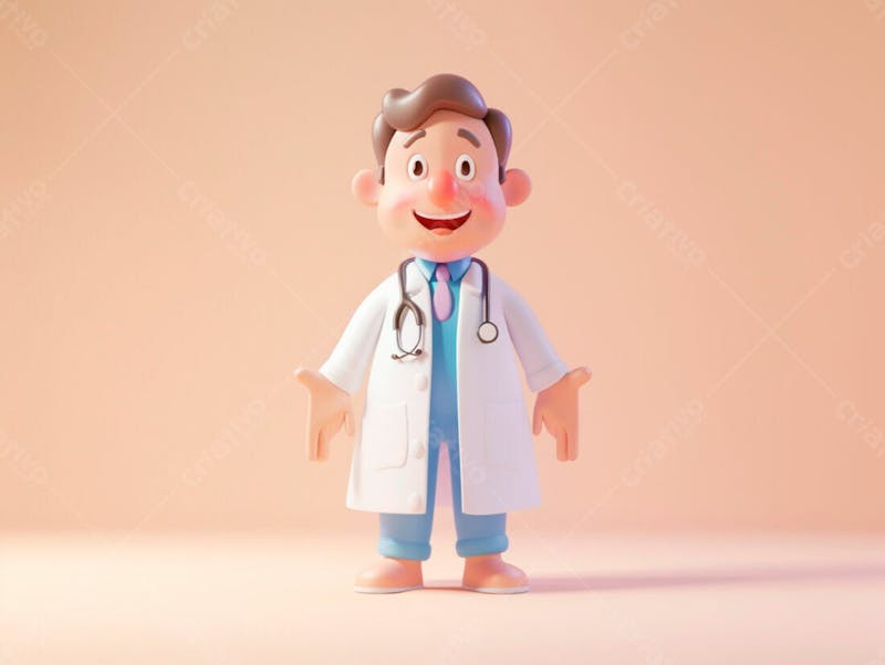 Jovem médico cartoon 3d 33