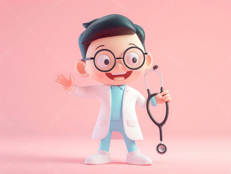 Jovem médico cartoon 3d 46