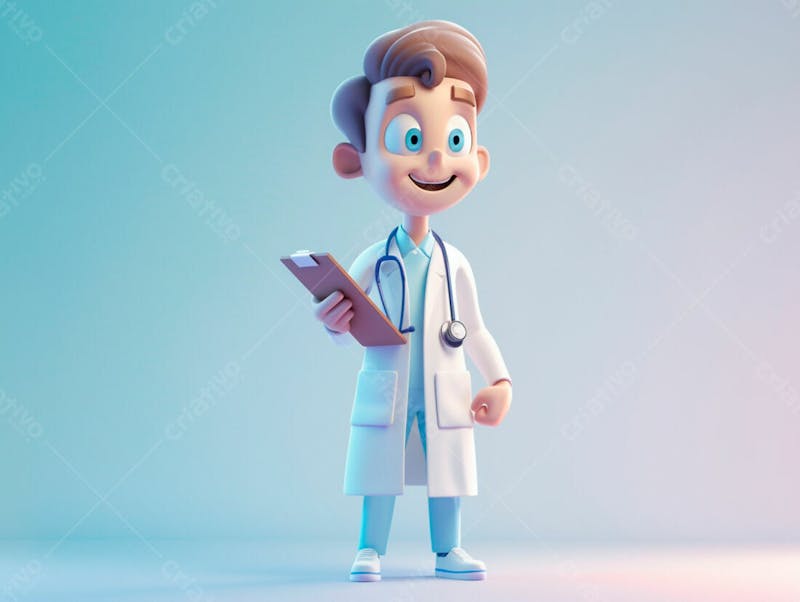 Jovem médico cartoon 3d 53