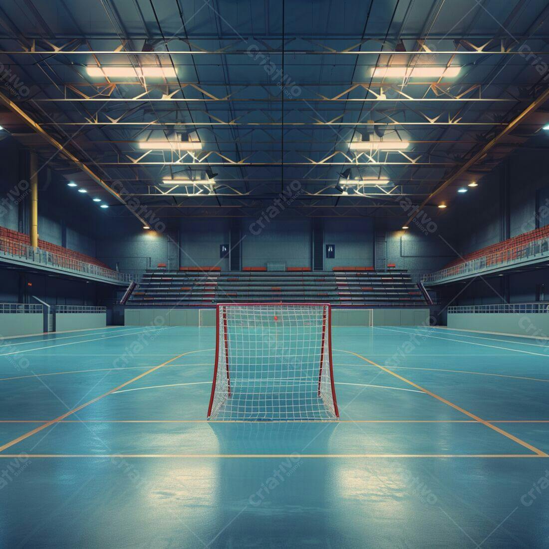 Gol de Handebol em Ginásio Vazio