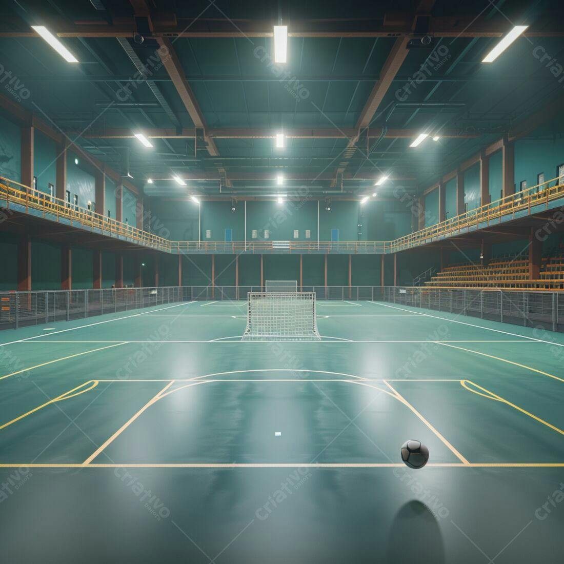Quadra de futebol indoor vazia