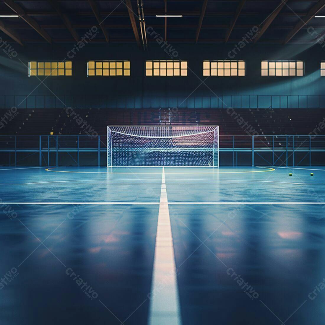Gol de Futsal em Ginásio Vazio